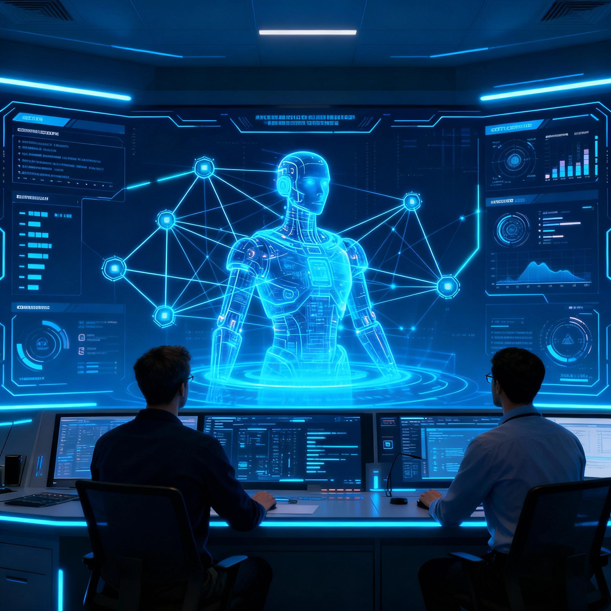 Dashboard showing an AI orchestrating simulated attacks and incident response workflows