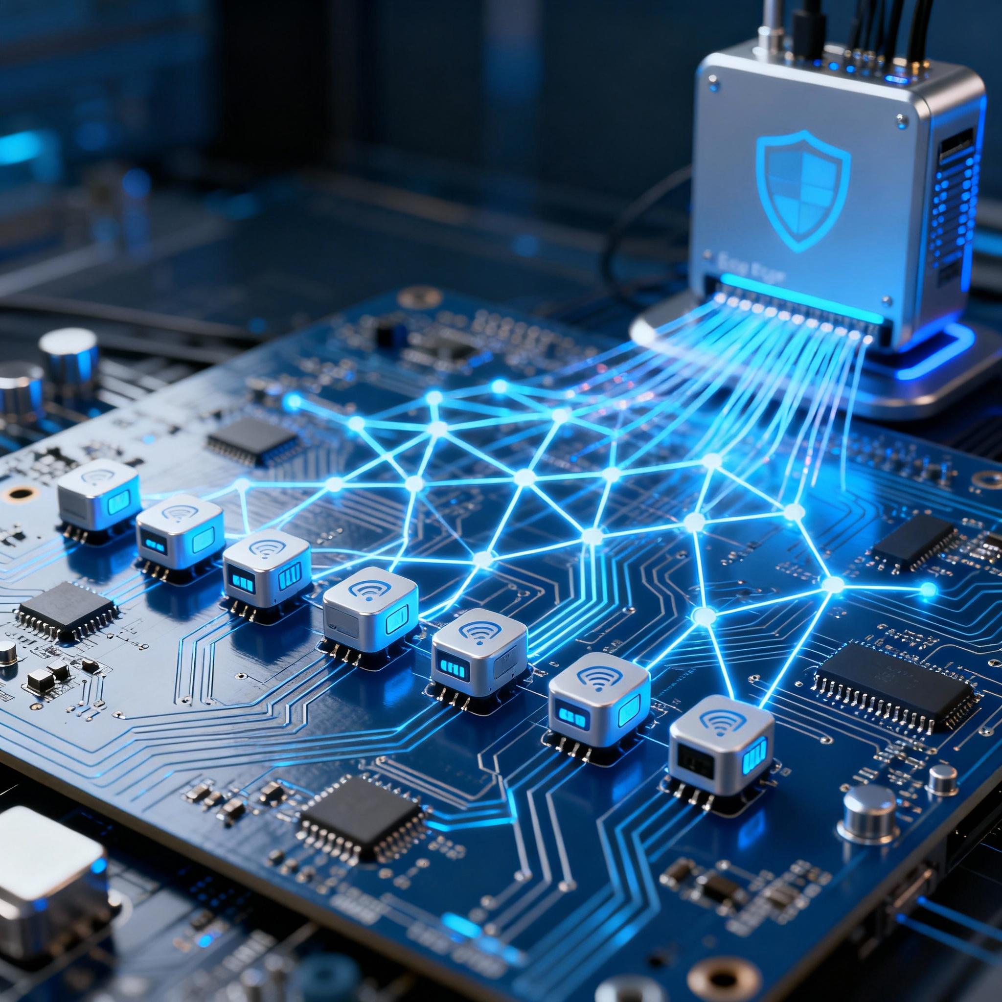 Abstract IoT devices with neural network lines running on-device