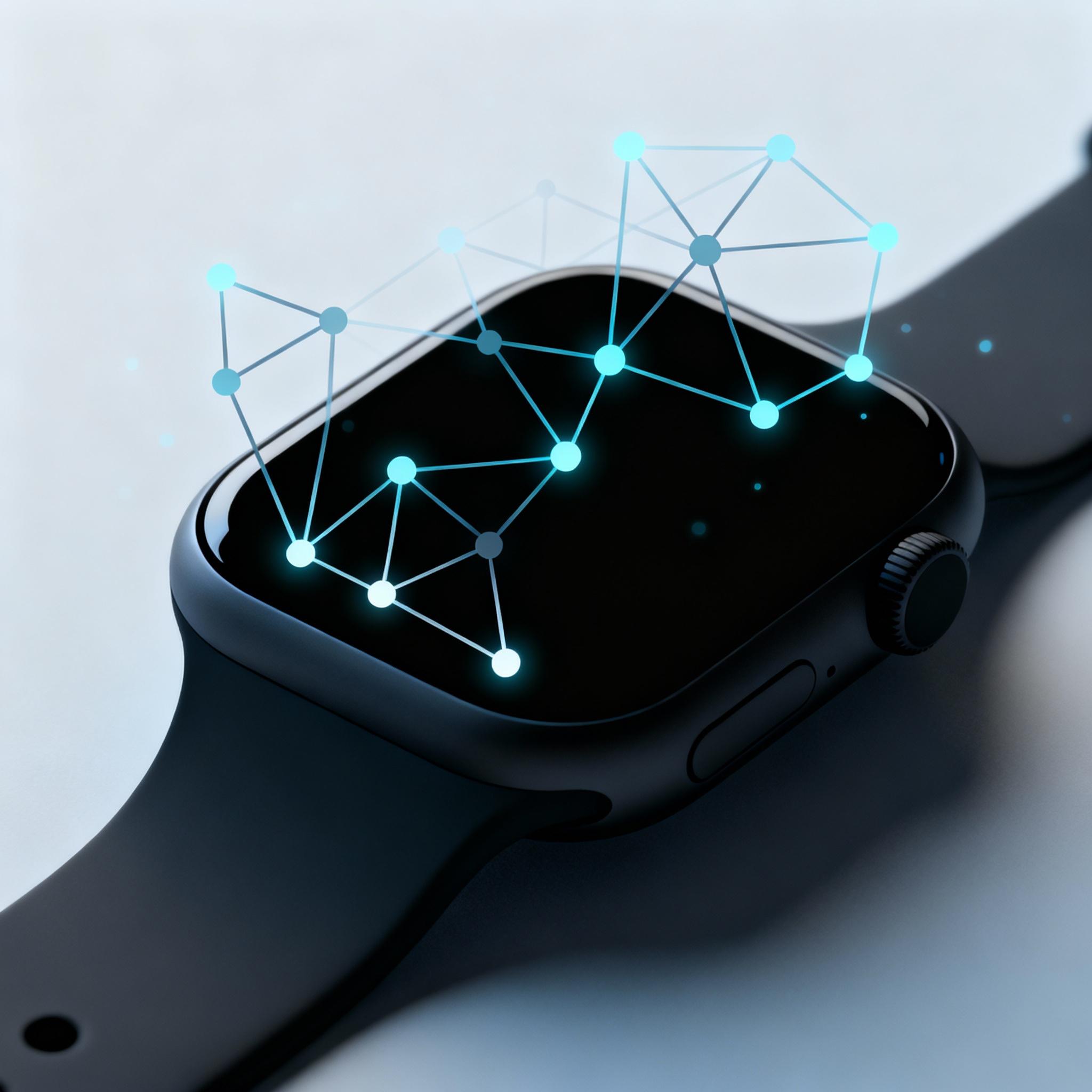 Wearable device silhouette with on-device neural network visualization