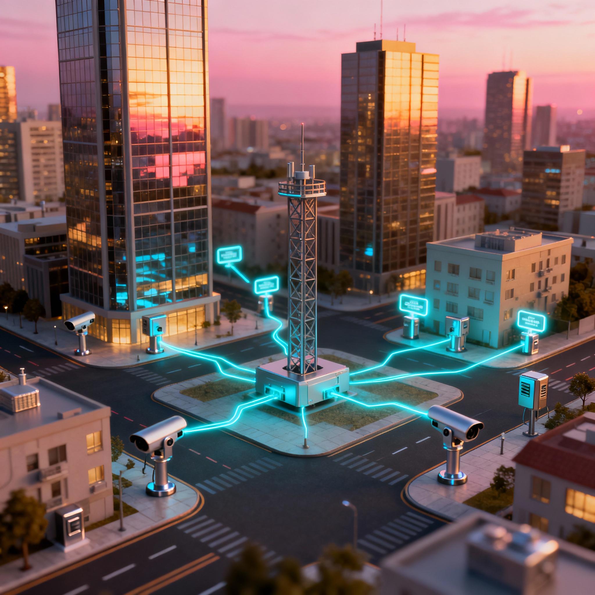 Edge devices in a smart city exchanging model updates with a secure aggregator