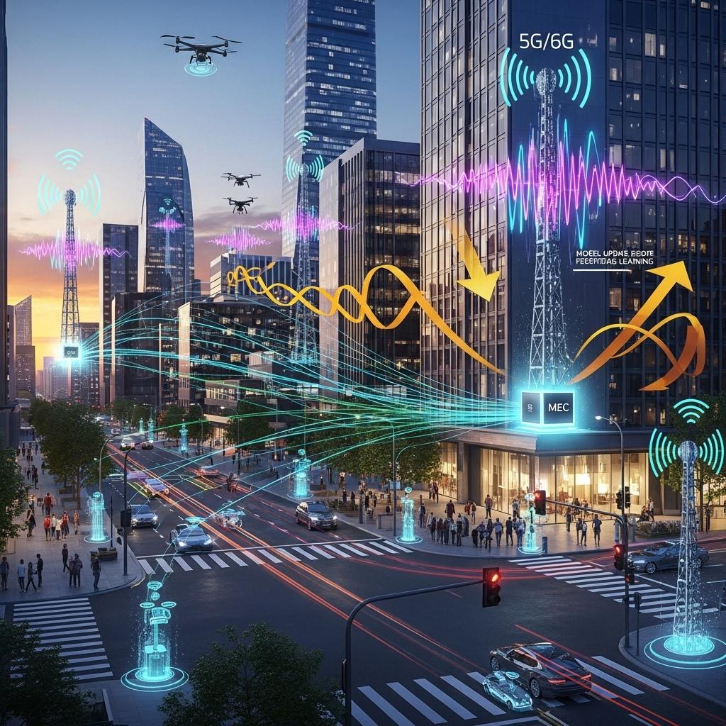 Edge device communicating model updates for federated learning