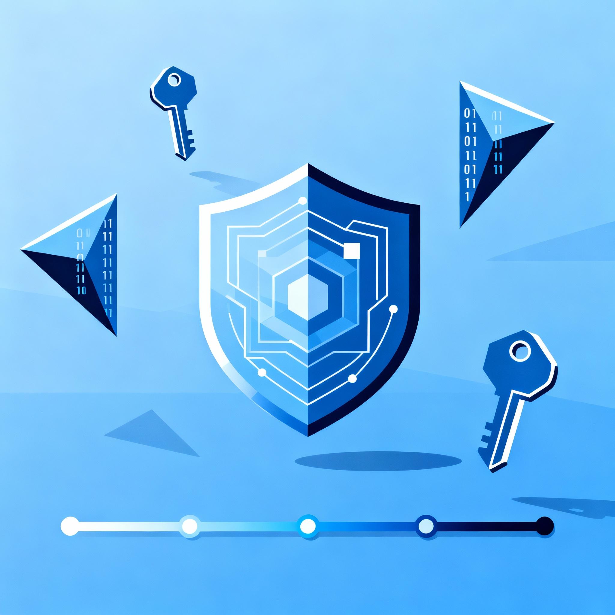 Abstract illustration of post-quantum cryptography protecting financial systems