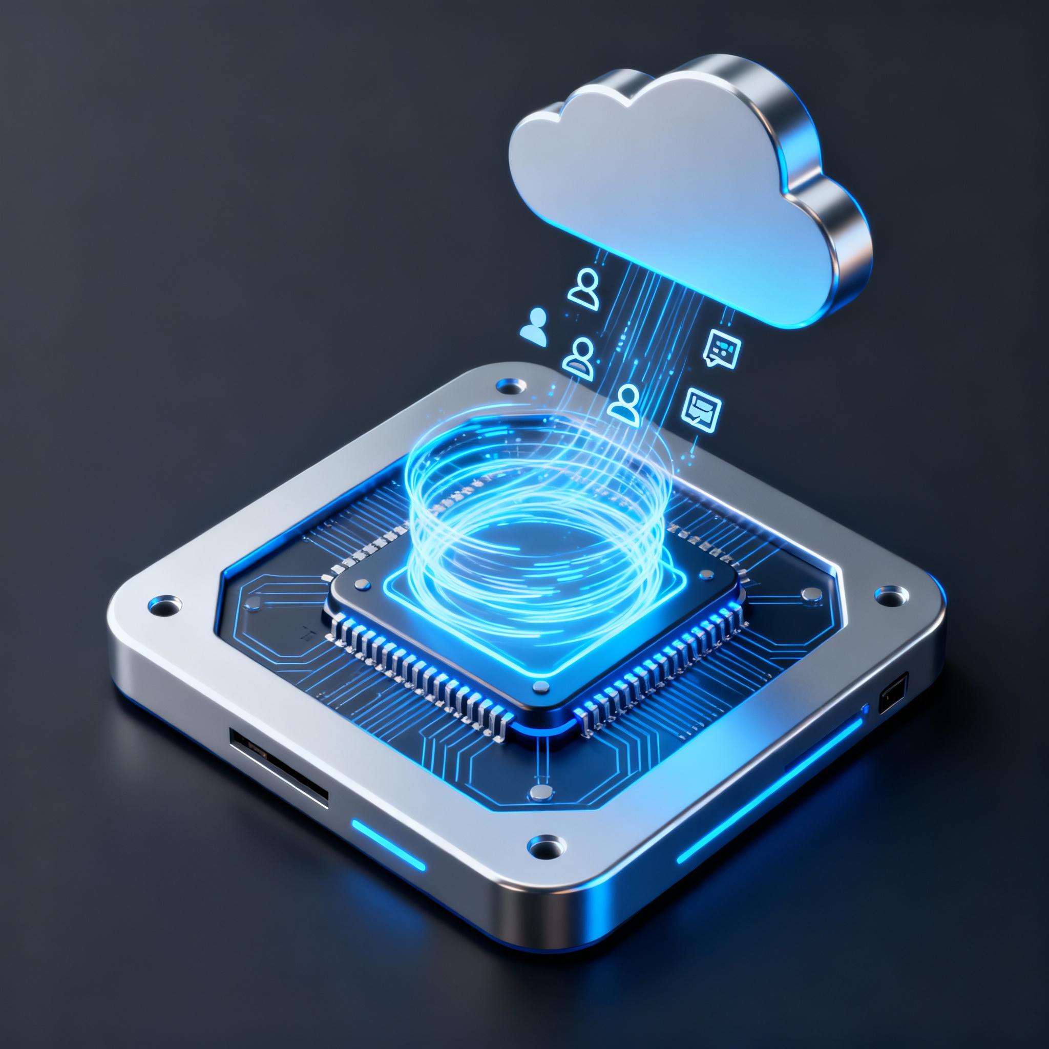 Edge device with AI chip processing data locally