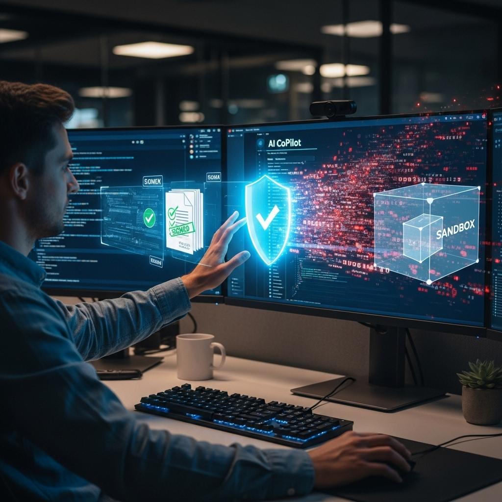 Developer defending an AI copilot from malicious prompt text