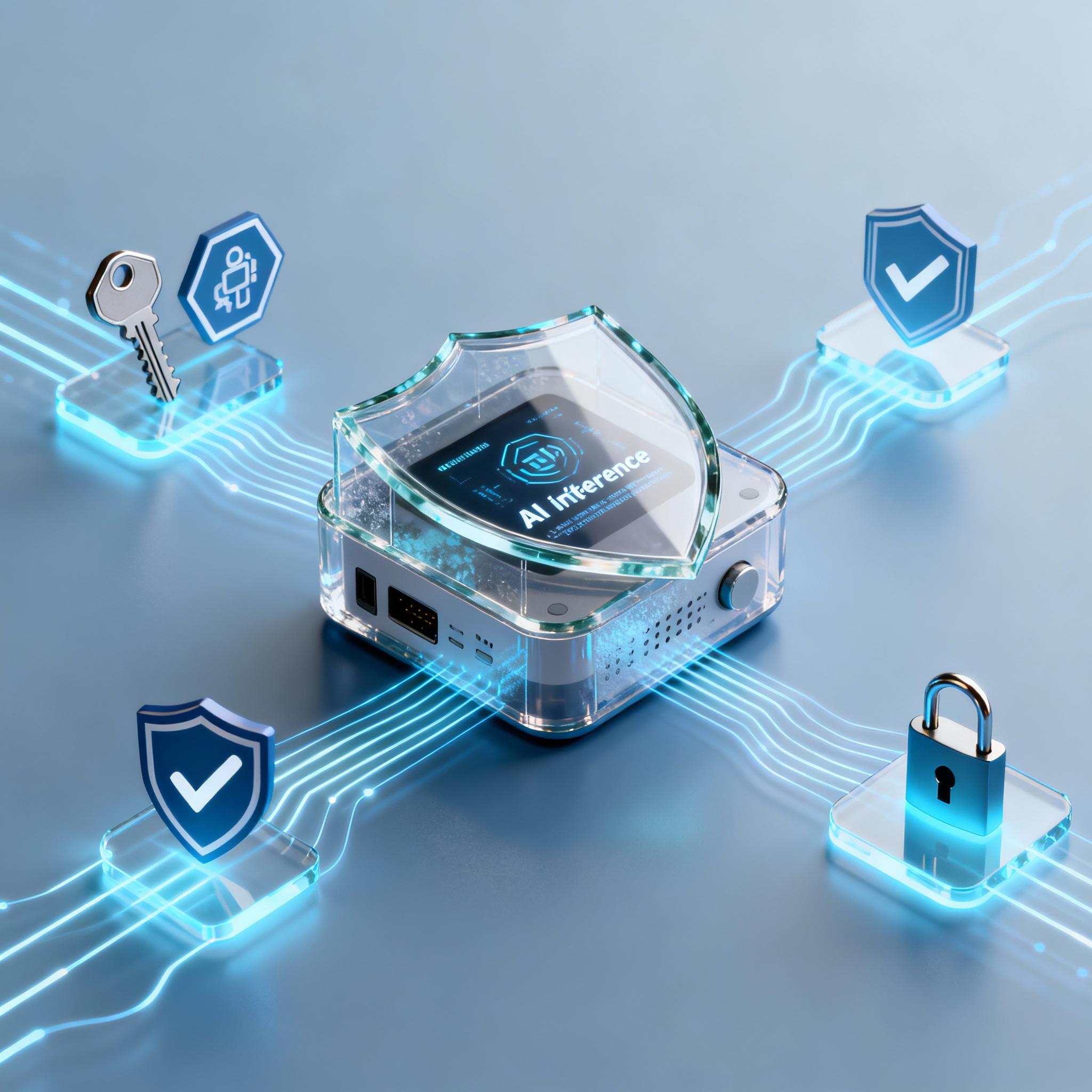 Illustration of an IoT device with shielded AI model on-device