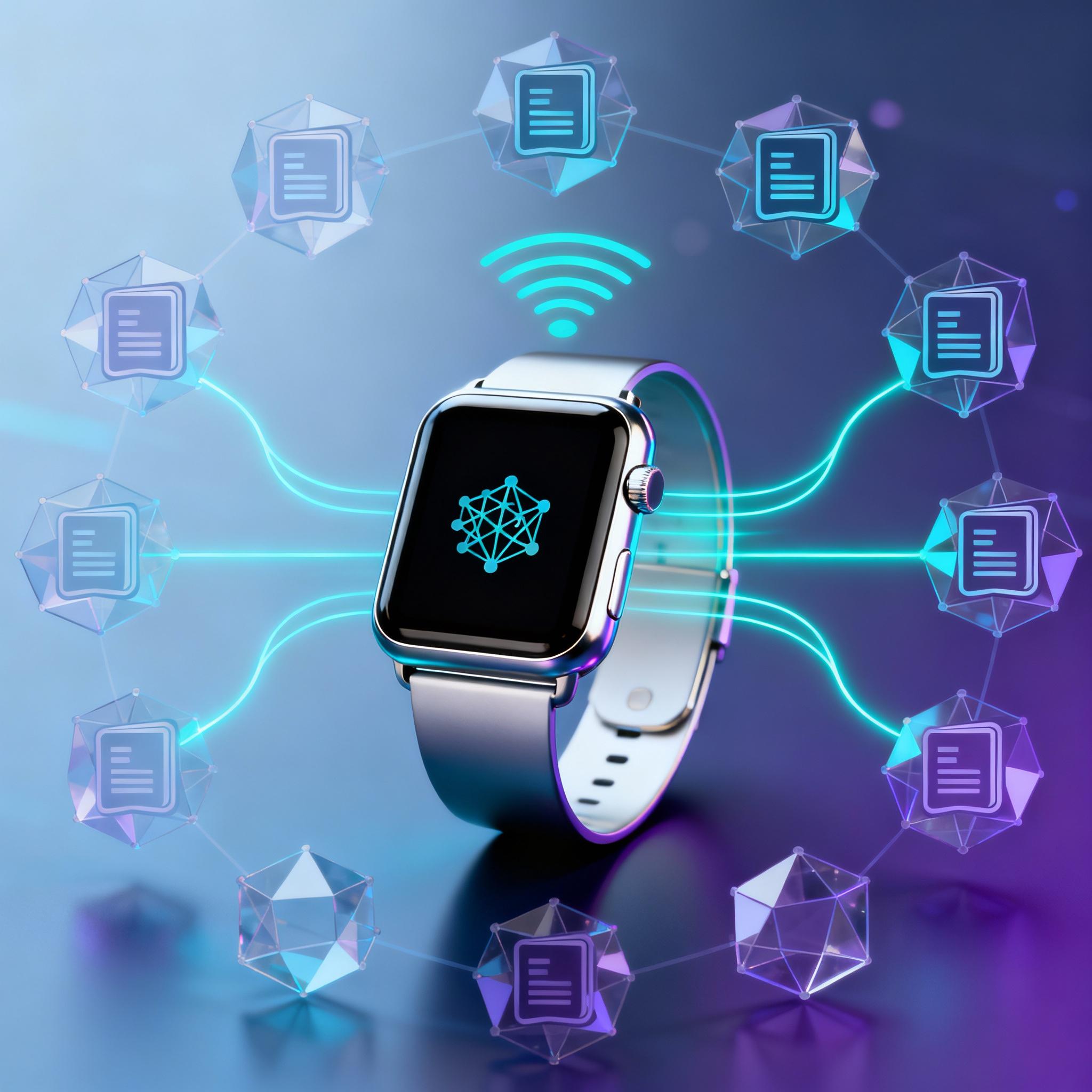 Wearable device connected to blockchain nodes and on-device AI
