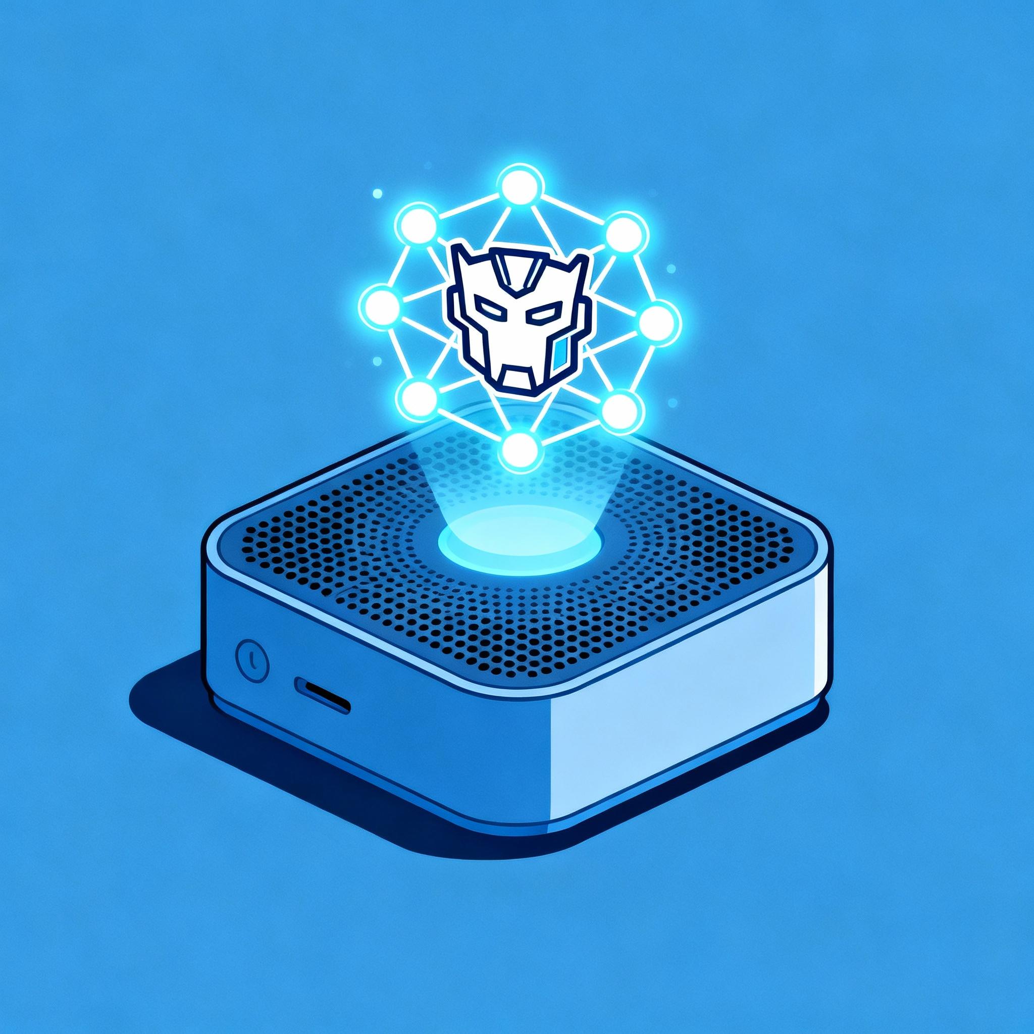 Illustration of a tiny transformer model running on an edge device