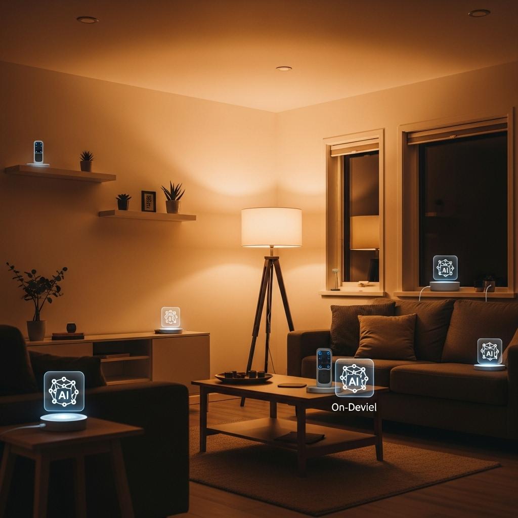 A modern smart home layout with tiny neural networks running on microcontroller-based sensors