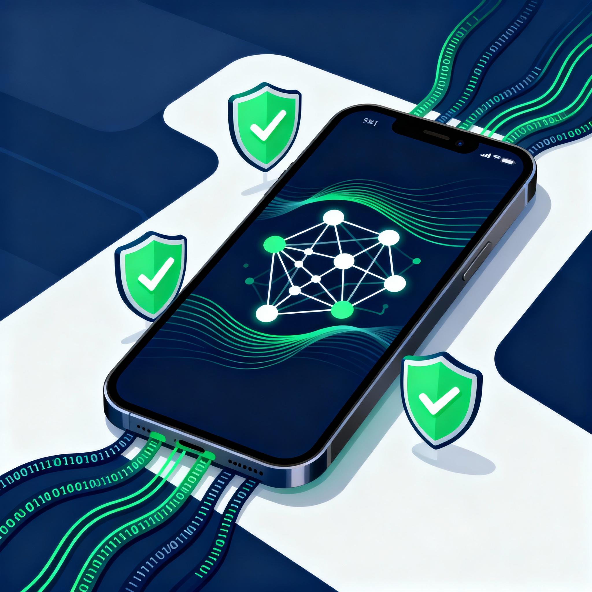 Mobile device running an optimized neural network with privacy shields