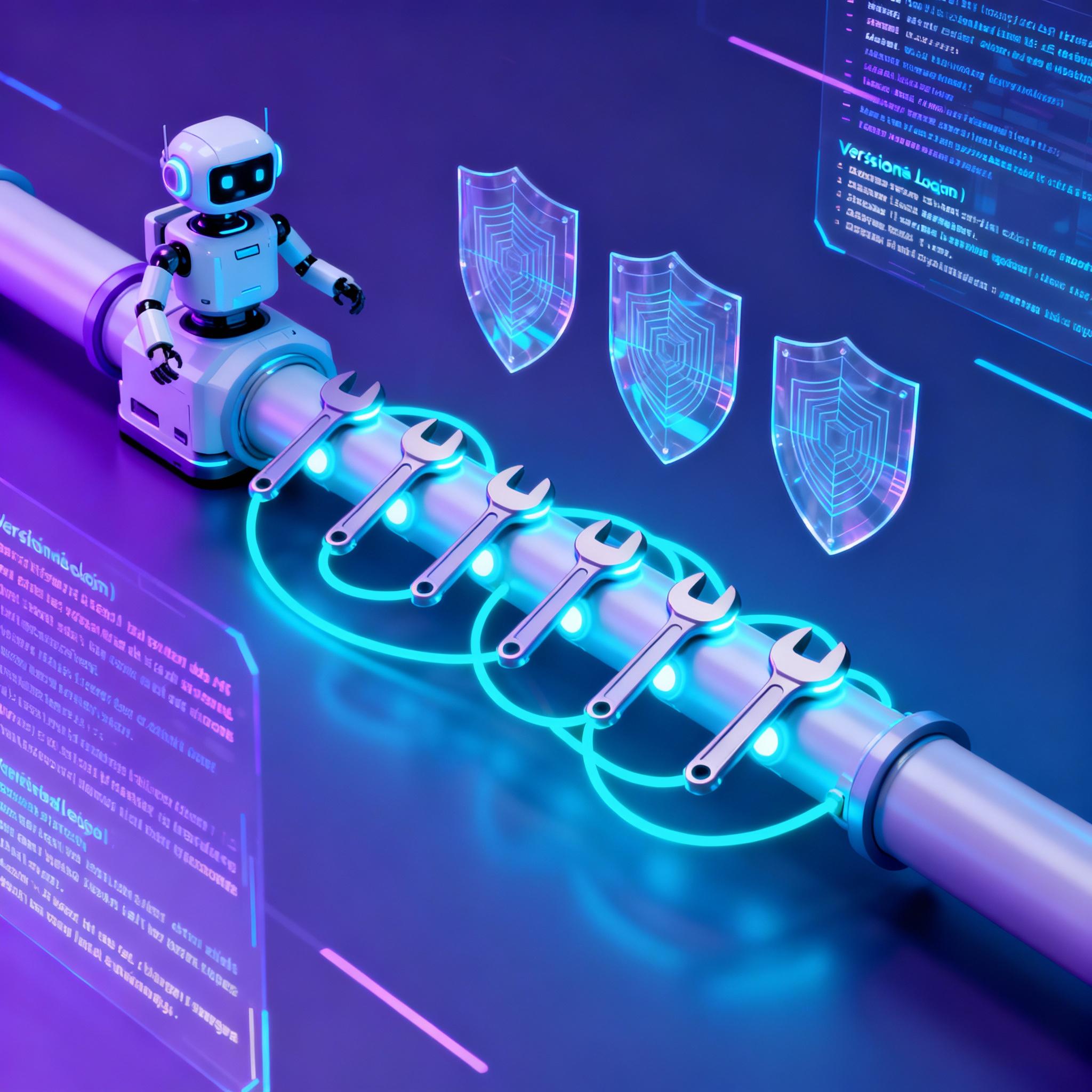 An autonomous AI agent composing tools like a pipeline with safety shields and reproducible logs