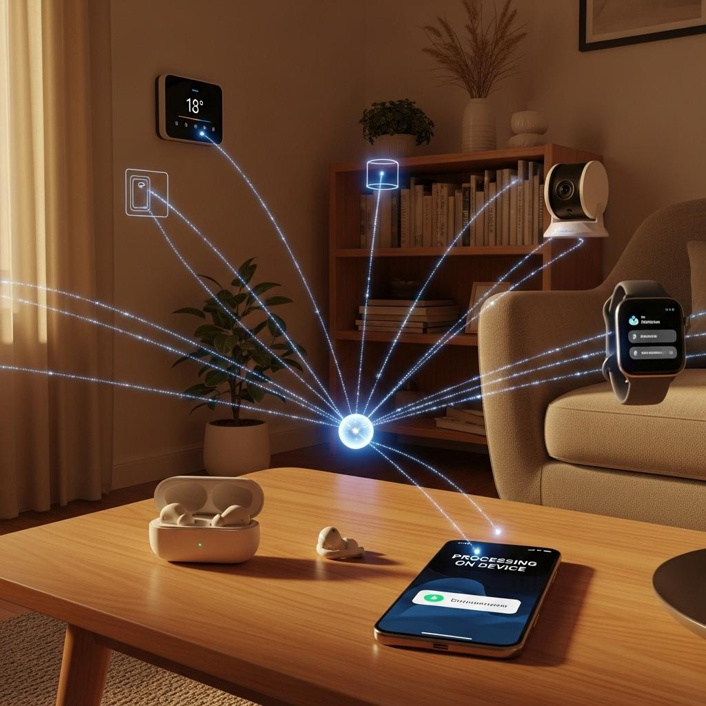 Smart home devices collaborating on-device for privacy-first learning
